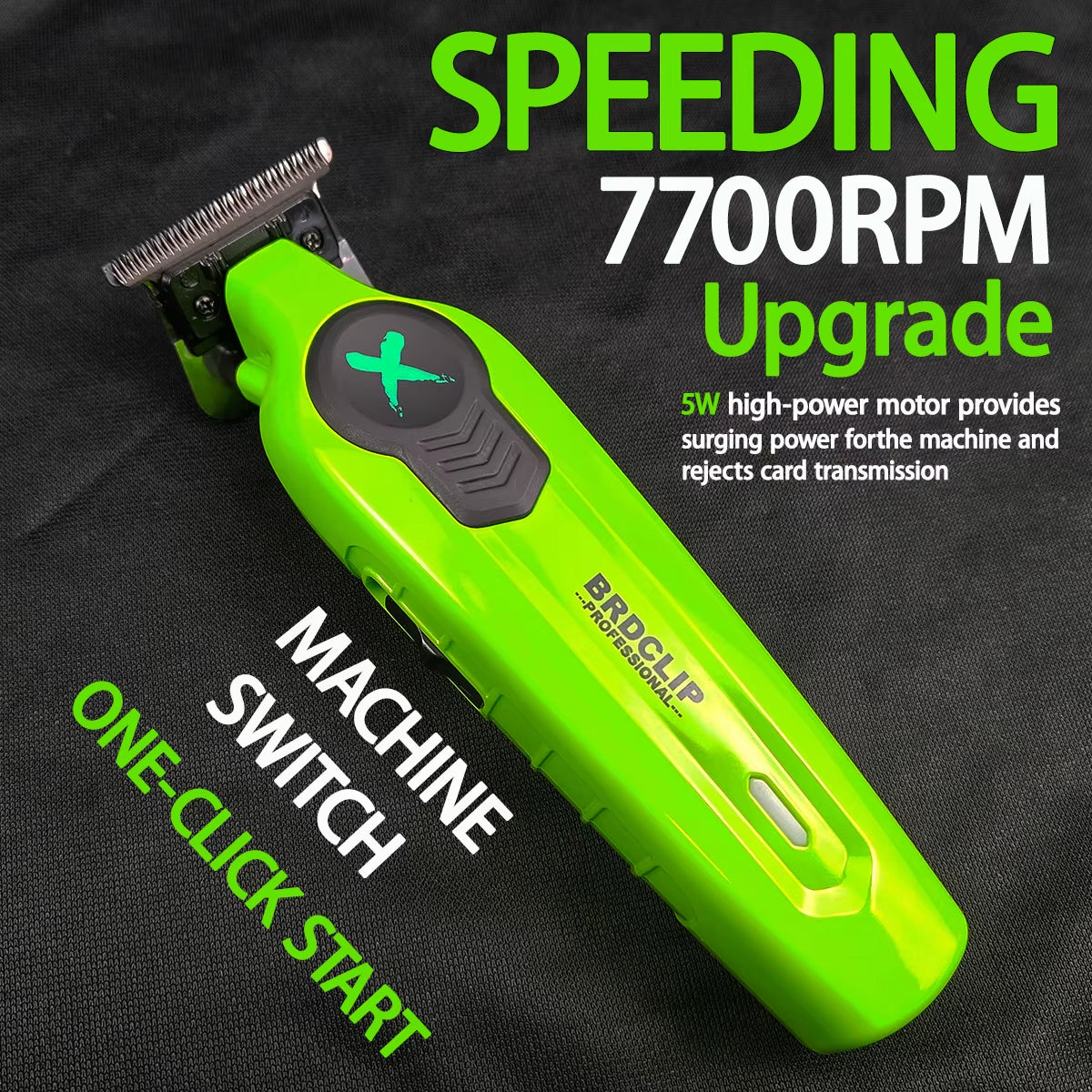 New 2025  FA1T Green Professional Hair Trimmer Barber Carving Gradient Finish Machine Electric Clipper with Charger Stand