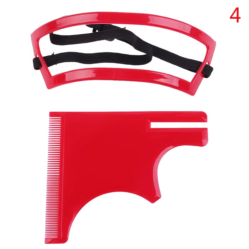 1Set Men'S Beard Combs Hair Trimmers Plastic Men Beard Shaping Styling Comb Beauty Tool for Hair Beard Trim Templates Ruler