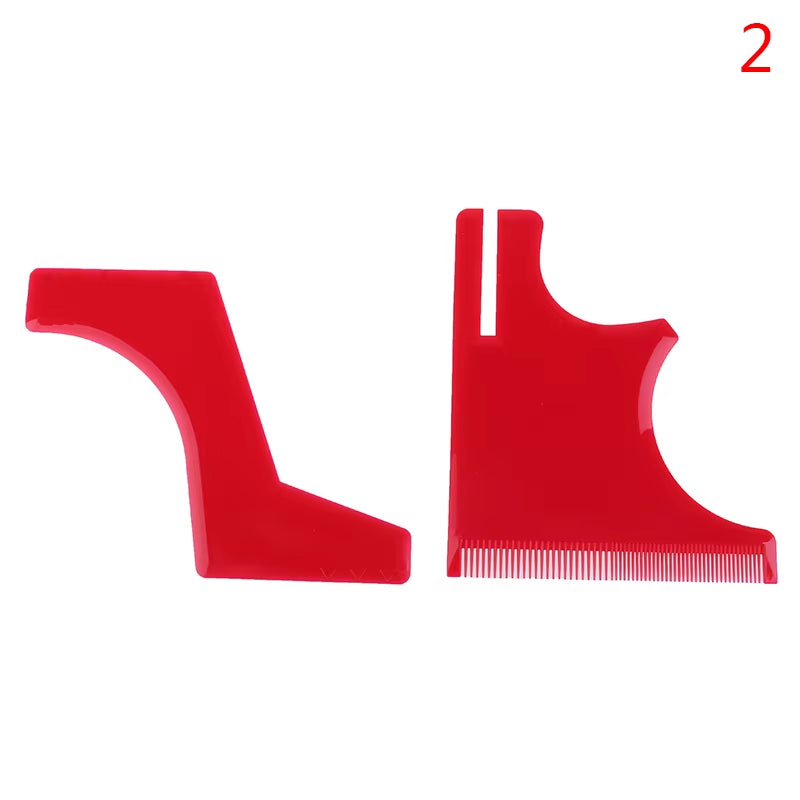 1Set Men'S Beard Combs Hair Trimmers Plastic Men Beard Shaping Styling Comb Beauty Tool for Hair Beard Trim Templates Ruler