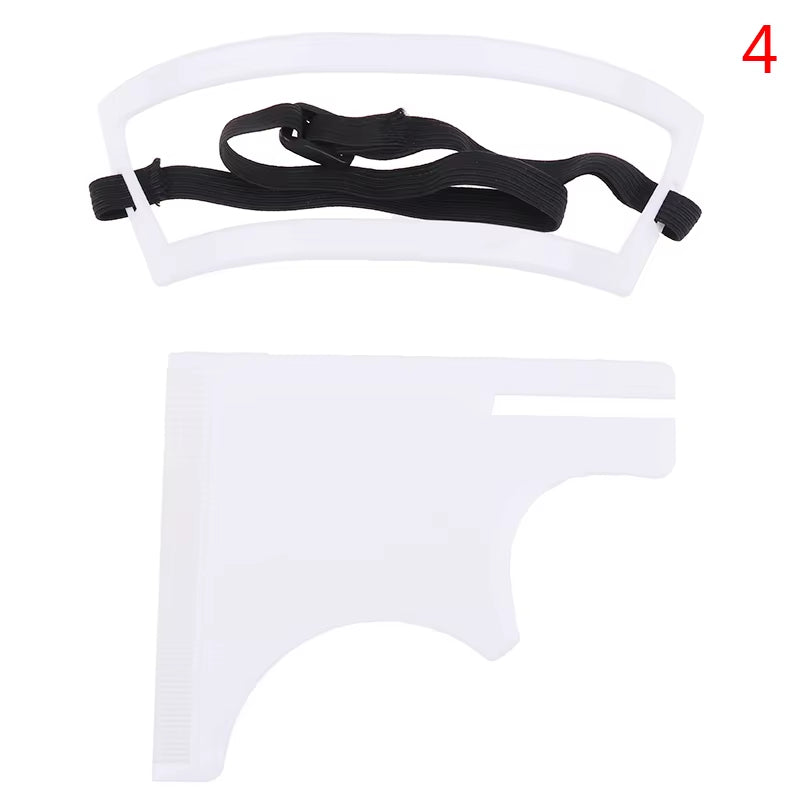 1Set Men'S Beard Combs Hair Trimmers Plastic Men Beard Shaping Styling Comb Beauty Tool for Hair Beard Trim Templates Ruler