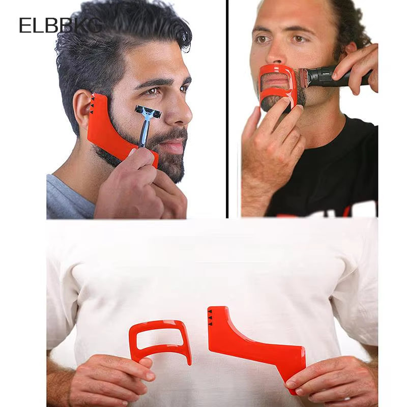 1Set Men'S Beard Combs Hair Trimmers Plastic Men Beard Shaping Styling Comb Beauty Tool for Hair Beard Trim Templates Ruler